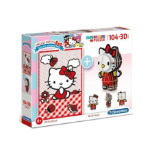 Clementoni : Hello Kitty 2 az 1-ben 104 db-os puzzle és modell figura puzzle, kirakós