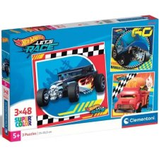 Clementoni Hotwheels 3x48db-os Supercolor puzzle - Clementoni puzzle, kirakós