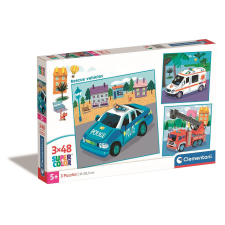 Clementoni Jármű Rescue 3x48 db-os puzzle Clementoni puzzle, kirakós
