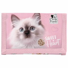  Cleo and Frank pénztárca, 12x8cm, CF45, cicás, fehér cica