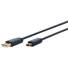 ClickTronic 70126 USB-A apa - Mini USB-B apa 2.0 Adat és töltő kábel 1m - Szürke kábel és adapter