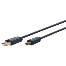 ClickTronic 70128 USB-A apa - Mini USB-B apa 2.0 Adat és töltő kábel 3m - Szürke (70128) kábel és adapter