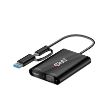 CLUB3D CSV-1611 USB-C/USB-A apa - HDMI/VGA anya Adapter kábel és adapter
