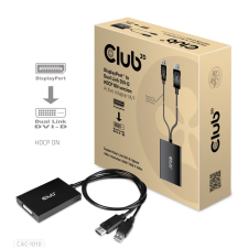 CLUB3D DisplayPort apa > DVI-D anya HDCP OFF aktiv adapter kábel és adapter