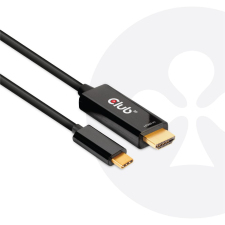 CLUB3D HDMI A - USB-C kábel 1.8m - Fekete kábel és adapter