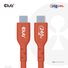 CLUB3D USB2 Type-C cable 3m Red kábel és adapter