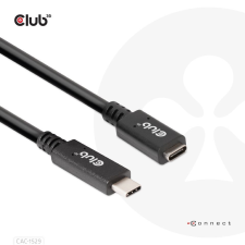 CLUB3D USB Gen1 Type-C Extension cable 2m Black kábel és adapter
