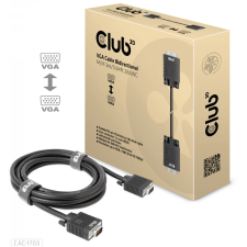 CLUB3D VGA/D-Sub Összekötő Fekete 3m CAC-1703 kábel és adapter