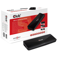 Club 3D CLUB3D SenseVision USB3.0 4K Docking Station Vezetékes USB 3.2 Gen 1 (3.1 Gen 1) Type-A Fekete (CSV-3103D) laptop kellék