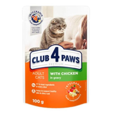 CLUB 4 PAWS felnőtt macskaeledel csirke szószban 24x100g macskaeledel