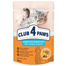  CLUB 4 PAWS felnőtt macskaeledel csirke szószban 24x80g macskaeledel