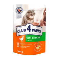 Club 4 Paws Prémium Felnőtt Macska Alutasak-Csirke szószban 100g macskaeledel