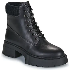 Coach Csizmák LEAH PLATFORM LEATHER LACE-UP BOOTIE Fekete 37