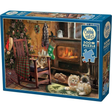 Cobble Hill 500 db-os Puzzle - Kittens by the Stove (45048) (0625012450485) puzzle, kirakós