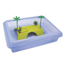 COBBYS PET Teknőstál 44x34x11cm 9 liter szigettel és pálmákkal terrárium, vivárium