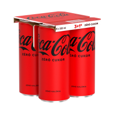  Coca-Cola ZERO szénsavas üdítőital - 4x330ml üdítő, ásványviz, gyümölcslé