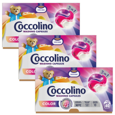 COCCOLINO Color 3in1 Mosókapszula 3x40 mosás tisztító- és takarítószer, higiénia