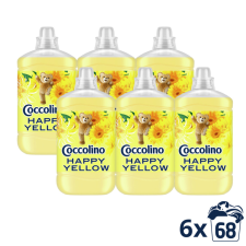 COCCOLINO INGYENES SZÁLLÍTÁS - Coccolino Happy Yellow öblítőkoncentrátum 6x1700 ml (408 mosás) tisztító- és takarítószer, higiénia