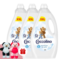 COCCOLINO Öblítőkoncentrátum Sensitive Pure 3000ml + Ajándék 1db Coccolino Maci tisztító- és takarítószer, higiénia