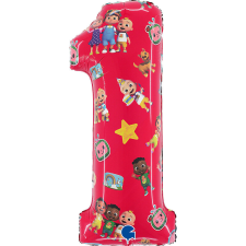 Cocomelon Red 1-es szám fólia lufi 66 cm party kellék
