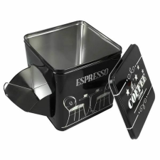 Coffee kávés fémdoboz ablakos adagolóval - 18,5x17,3x17,3 cm papírárú, csomagoló és tárolóeszköz