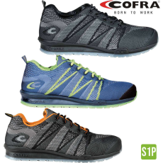 COFRA Fluent S1P Szellőző Munkavédelmi Sportcipő Fekete