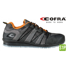COFRA Fluent S1P Szellőző Munkavédelmi Sportcipő Fekete/Narancssárgasárga - 36