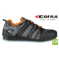 COFRA Fluent S1P Szellőző Munkavédelmi Sportcipő Fekete/Narancssárgasárga - 47