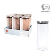  Cok Tároló üveg fém tetõvel1,4L Pop Silver 111-0012 papírárú, csomagoló és tárolóeszköz