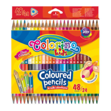 Colorino Kids kétvégű színesceruza - 24/48 darabos - háromszögletű (1 arany-ezüst, 3 fluo) színes ceruza