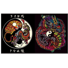 Colorvelvet Gumis mappa - Sárkány Yin Yang mappa