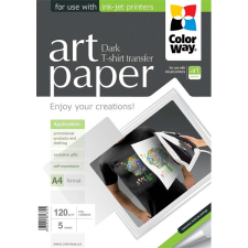 ColorWay fotópapír, art series, pólóra vasalható fólia, sötét (art t-shirt transfer (dark)), 120 g/m2, a4, 5 lap ptd120005a4 fotópapír