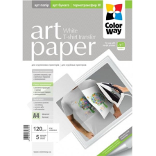 ColorWay Fotópapír, pólóra vasalható (ART T-shirt transfer, white), 120 g/m2, A4, 5 lap fotópapír