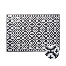 COLOUR CLASH kül- és beltéri szőnyeg, fekete-fehér mozaik 200 x B 150cm lakástextília