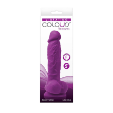  Colours - Pleasures - Vibrating - 5" Dildo - Purple vibrátorok