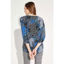Comma kék mintás, 3/4-es ujjú női blúz blúz