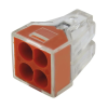Commel 4-es gyorscsatlakozó tömör vezetékekhez, 0,75-2,5 mm2, sárga, 20 db