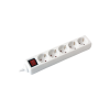 Commel Elosztó, 5 konnektorral, kapcsolóval, érintésvédelemmel, fehér, 3m, 16A, 3500W