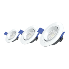 Commel LED panel 5 W, kerek, süllyesztett, állítható, 90mm 3000K, 3db világítás