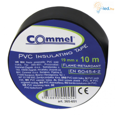 Commel Szigetelő Szalag 19mm x 10m - fekete - 365-651 villanyszerelés