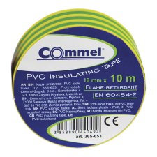 Commel Szigetelőszalag 15mm x 10m zöld sárga 1 db villanyszerelés
