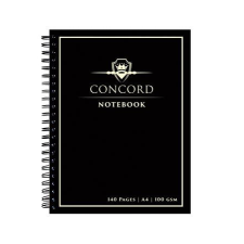 CONCORD Spirálfüzet, A4, vonalas, 70 lap, CONCORD, fekete füzet
