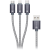 Connect IT Wirez 3in1, 1,2 m, ezüst