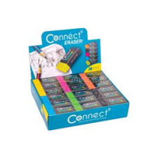 Connect Radír plasztik, 36 db/kínáló doboz 6x6szín, (CONNECT_105842) radír