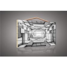 Consalnet sp. z o.o. Lengyelország Szürke 3D alagút, fatábla kép 70x50 cm grafika, keretezett kép