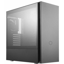 CoolerMaster COOLER MASTER Ház Mini ITX Silencio S400 Tápegység nélkül, Fekete Üvegfalú számítógép ház
