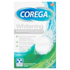 COREGA Whitening antibakteriális hatású műfogsortisztító tabletta 30 db szájvíz