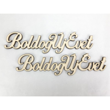 Corolla Exp-Imp. Kft Natúr fa - "Boldog Új Évet" felirat 14,5cm 2db/csomag dekorációs kellék