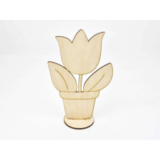Corolla Exp-Imp. Kft Natúr fa - Talpas cserepes tulipán 19cm dekorációs kellék