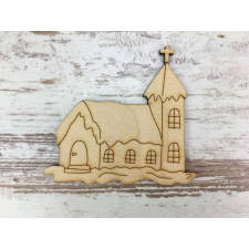Corolla Exp-Imp. Kft Natúr fa - Templom 9x10cm dekorációs kellék